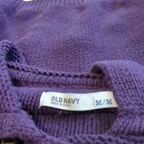 Old Navy Women’s Dark Purple Button Down Heavy Knit Cardigan Med. - Picture 3 of 11